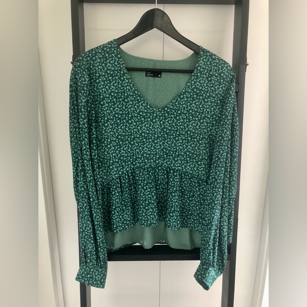Frank & Oak Blouse - Floral Green - XS